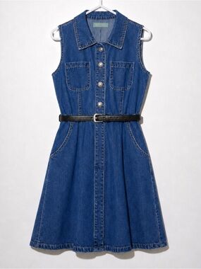 NWT Margaux Denim Dress with Belt by Wisteria